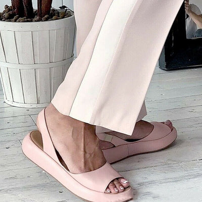 Women's Sandals - Open Toe - Thick Sole - Leather Sandals - Summer Sandals-Grace Aura