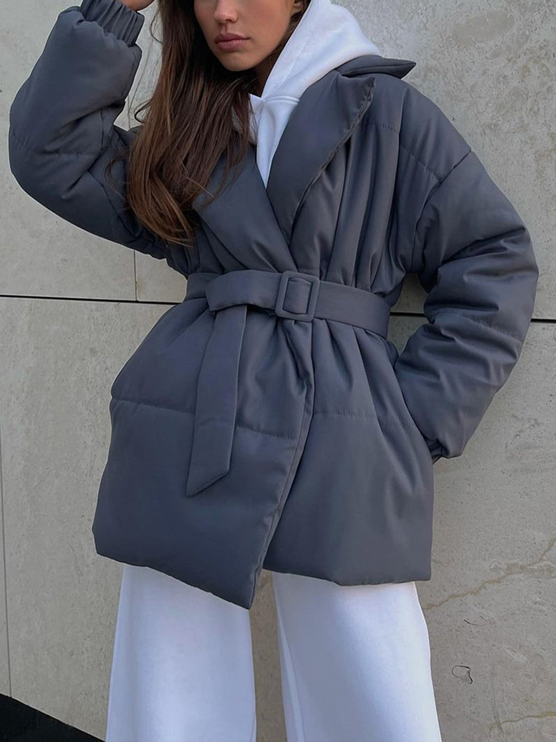 Women's Winter Jacket - Oversized - Belt - Padded Jacket - Down Jacket -Grace Aura