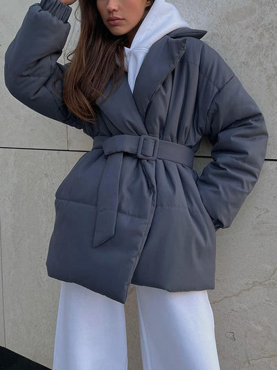 Women's Winter Jacket - Oversized - Belt - Padded Jacket - Down Jacket -Grace Aura