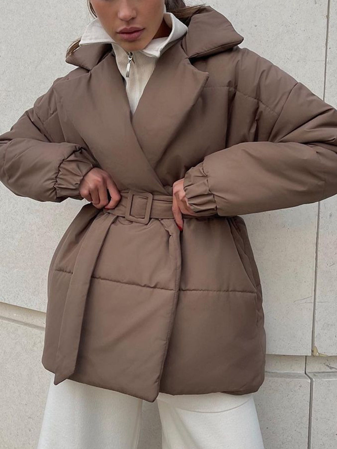 Women's Winter Jacket - Oversized - Belt - Padded Jacket - Down Jacket -Grace Aura