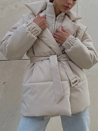 Women's Winter Jacket - Oversized - Belt - Padded Jacket - Down Jacket -Grace Aura