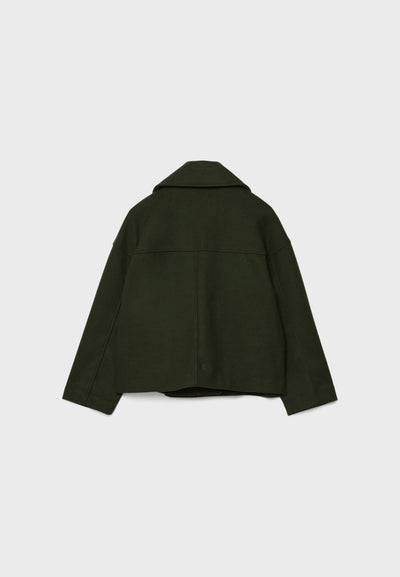 Wool Blend Jacket - Oversized - Double Breasted - Short Wool Jacket - Women's Wool Coat-Grace Aura