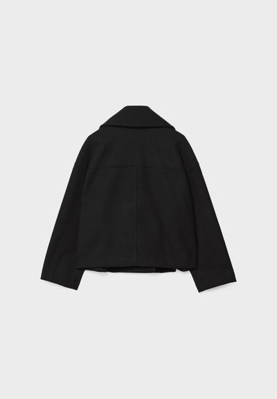 Wool Blend Jacket - Oversized - Double Breasted - Short Wool Jacket - Women's Wool Coat-Grace Aura