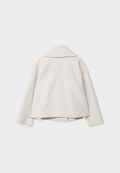 Wool Blend Jacket - Oversized - Double Breasted - Short Wool Jacket - Women's Wool Coat-Grace Aura