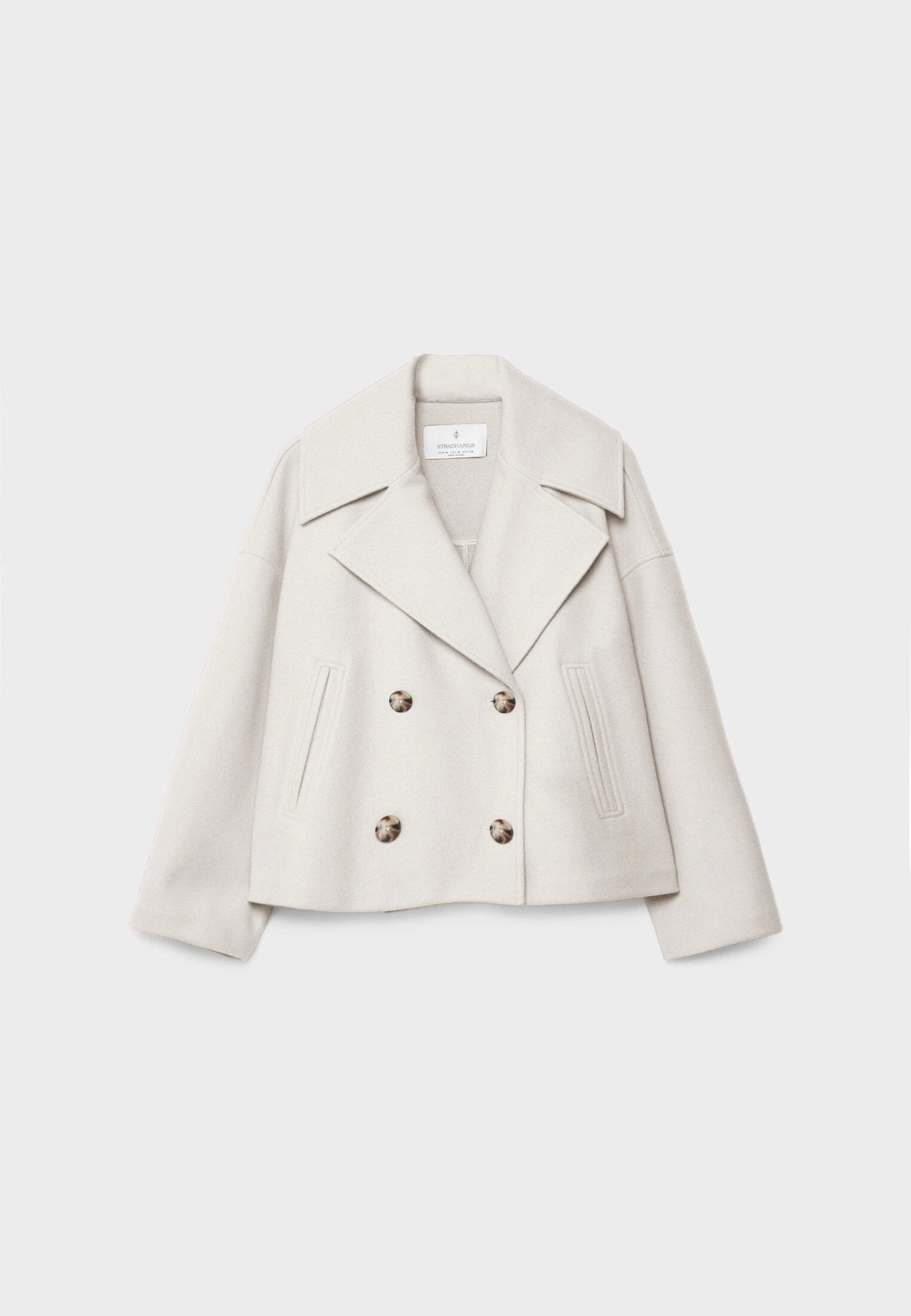 Wool Blend Jacket - Oversized - Double Breasted - Short Wool Jacket - Women's Wool Coat-Grace Aura