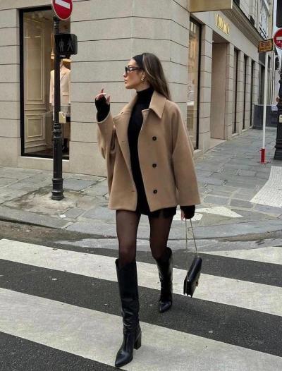 Wool Jacket - Oversized - Autumn - Short Trench Coat - Women's Winter Jacket-Grace Aura