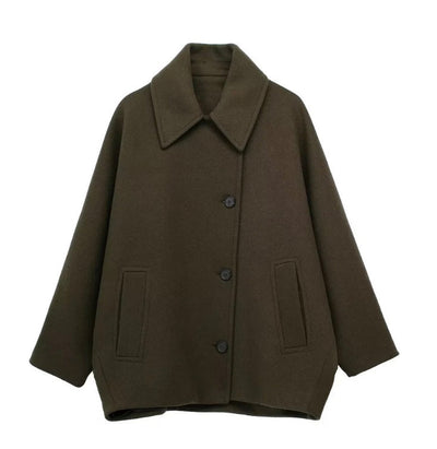 Wool Jacket | Oversized | Autumn | Woolen Coat | Women's Jackets-Grace Aura