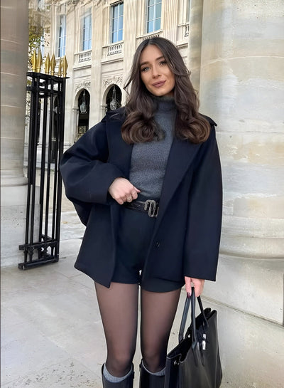 Wool Jacket | Oversized | Autumn | Woolen Coat | Women's Jackets-Grace Aura