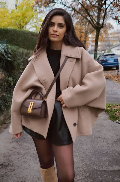 Wool Jacket | Oversized | Autumn | Woolen Coat | Women's Jackets-Grace Aura