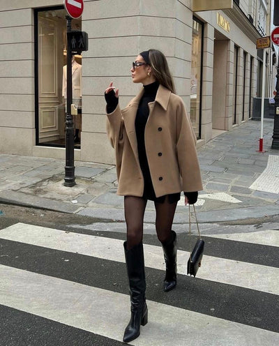 Wool Jacket | Oversized | Autumn | Woolen Coat | Women's Jackets-Grace Aura