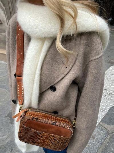 Wool Jacket - Oversized - Double Breasted - Short Wool Jacket - Women's Coat-Grace Aura