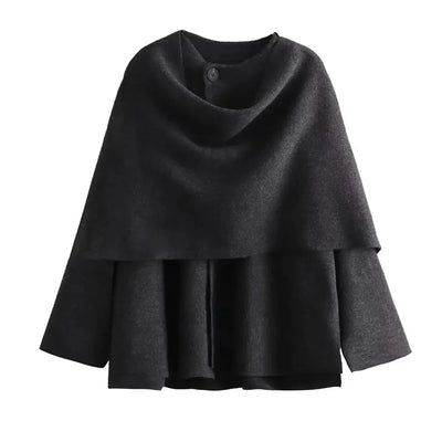 Wool Jacket - Short - Autumn - Jacket with Scarf - Women's Jackets-Grace Aura