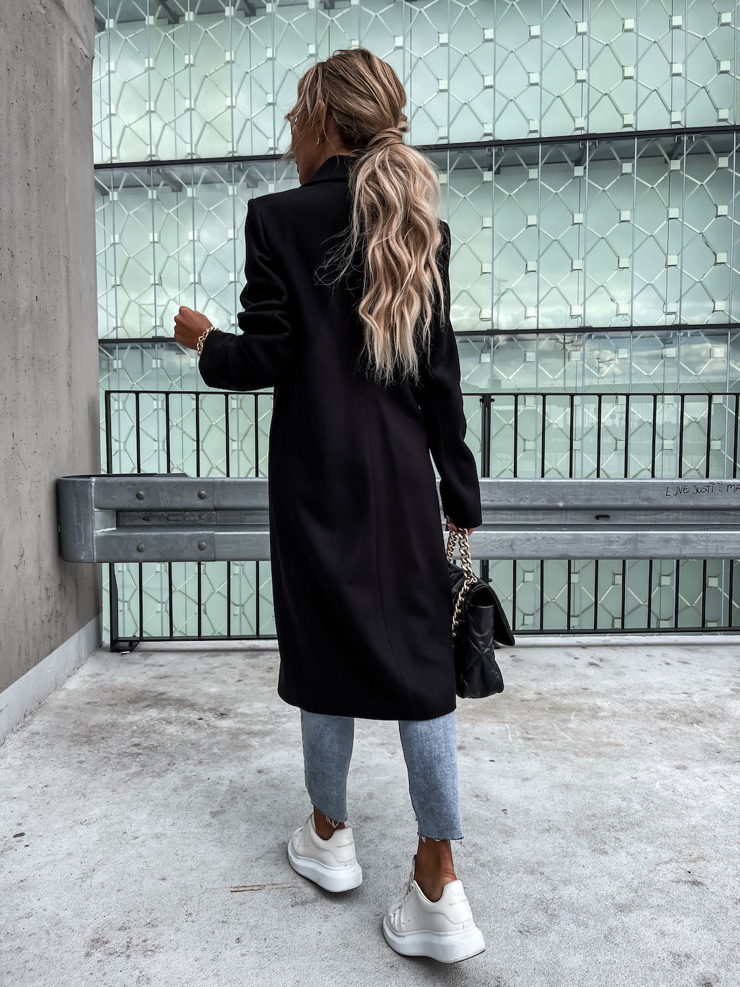 Wool Trench Coat - Women's Long Double Breasted Wool Blend Coat-Grace Aura