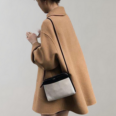 Woolen Coat - Women's Loose Fit Single Breasted Wool Trench Coat-Grace Aura