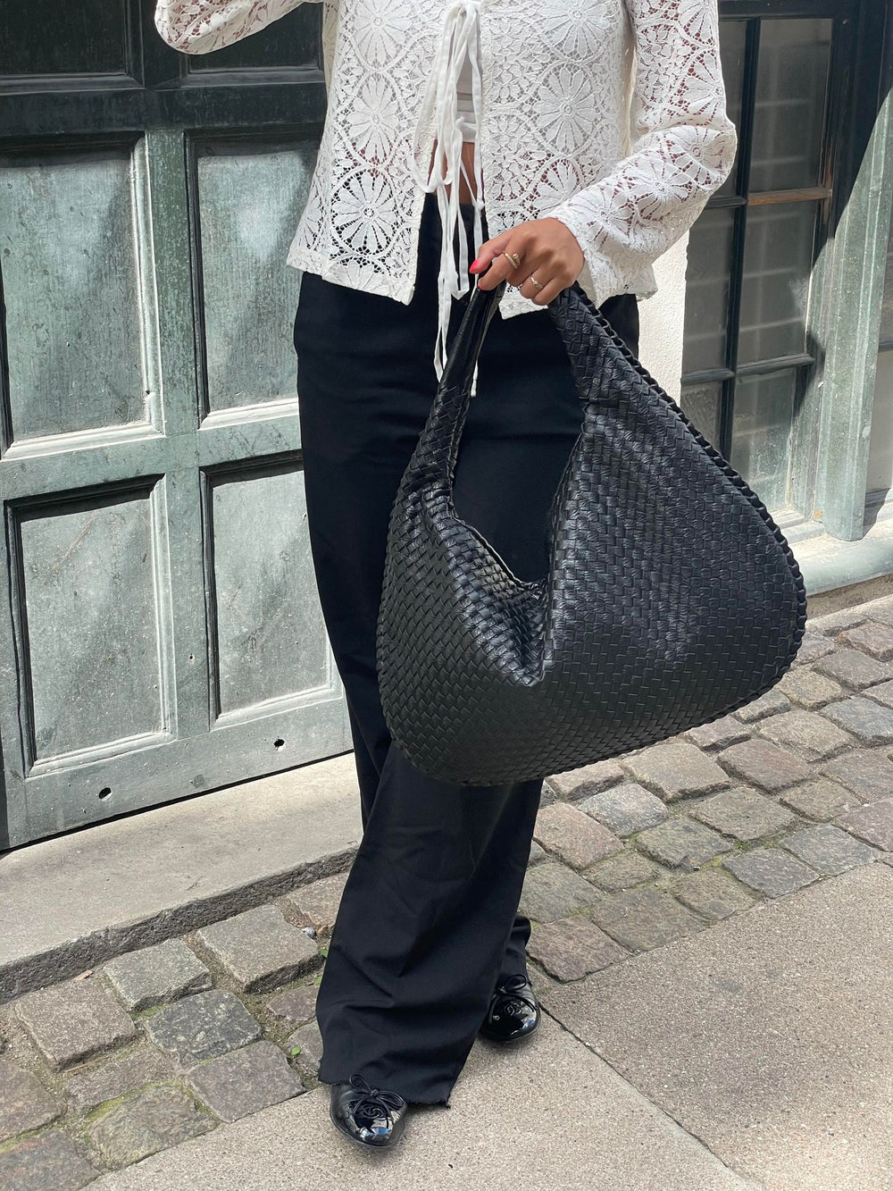 Woven Bag - Women's Everyday Waterproof Shoulder Bag with Zipper-Grace Aura