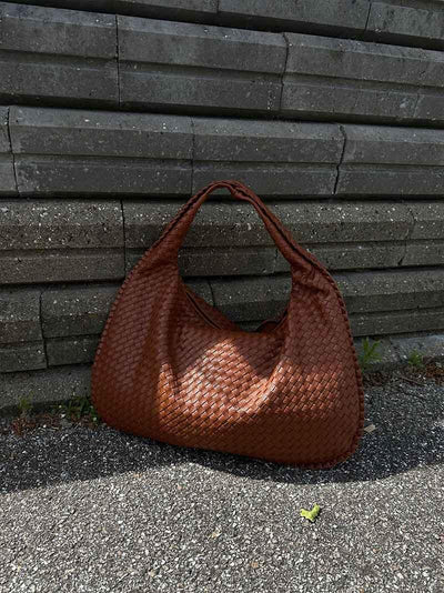 Woven Bag - Women's Woven Hobo Tote Shoulder Bag-Grace Aura