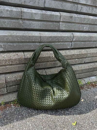 Woven Bag - Women's Woven Hobo Tote Shoulder Bag-Grace Aura