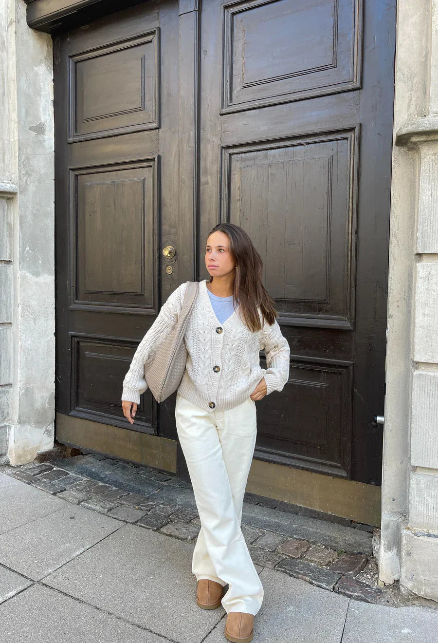 Woven Leather Handbag - Women's Vegan Leather Shoulder Tote Bag-Grace Aura