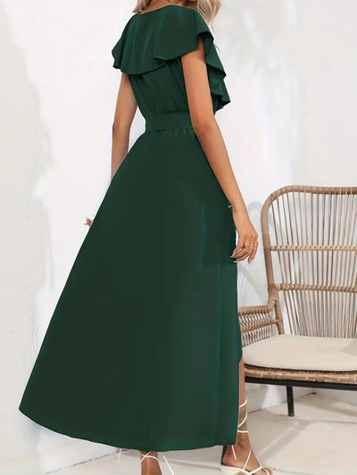 Wrap Dress - Ruffle - Midi - Long Dress - Summer Dress-Grace Aura