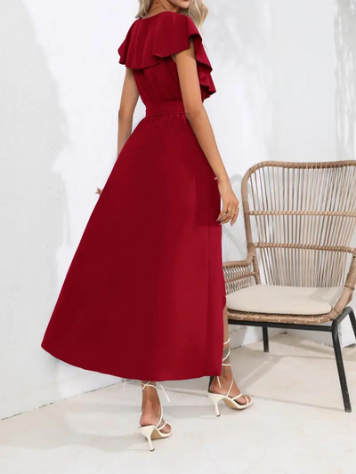 Wrap Dress - Ruffle - Midi - Long Dress - Summer Dress-Grace Aura