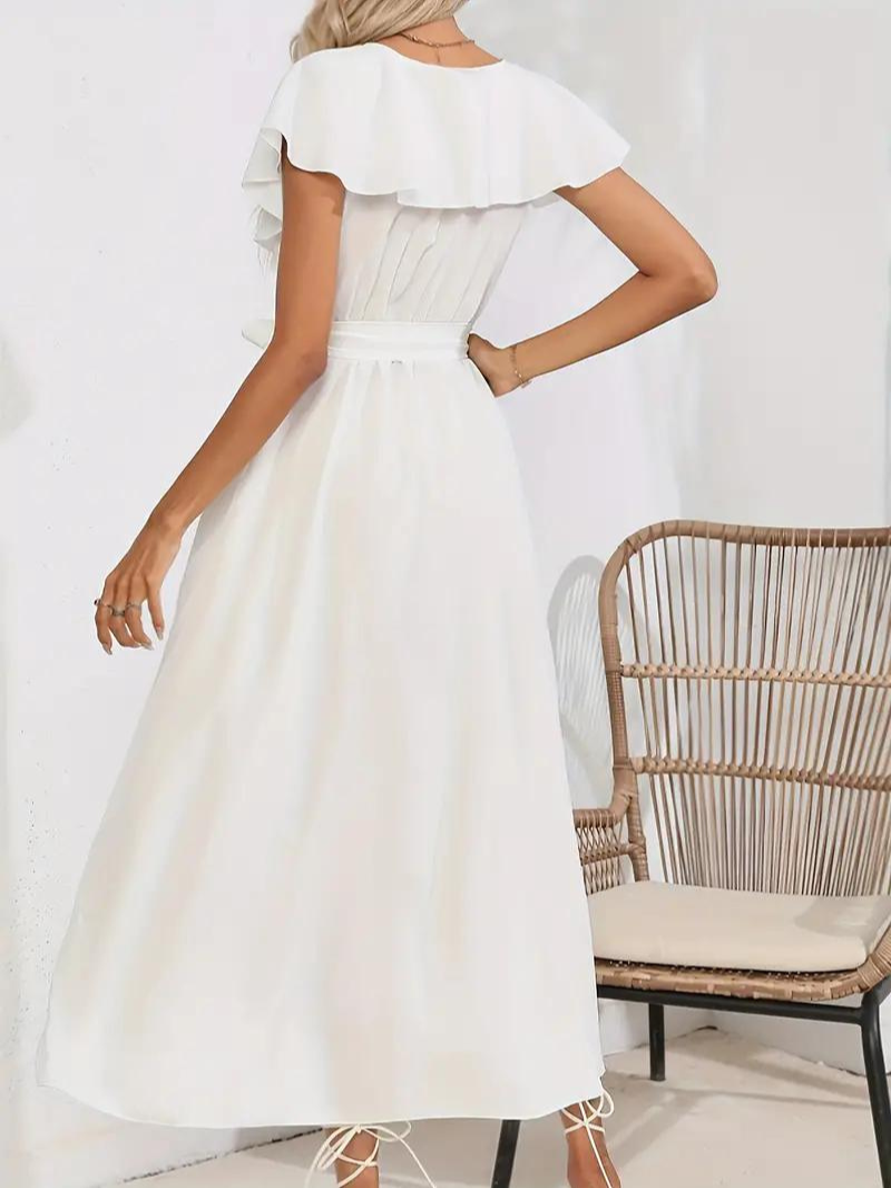 Wrap Dress - Ruffle - Midi - Long Dress - Summer Dress-Grace Aura