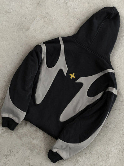 Zip-Up Hoodie - Men's Casual Two-Tone Full-Zip Hoodie-Grace Aura