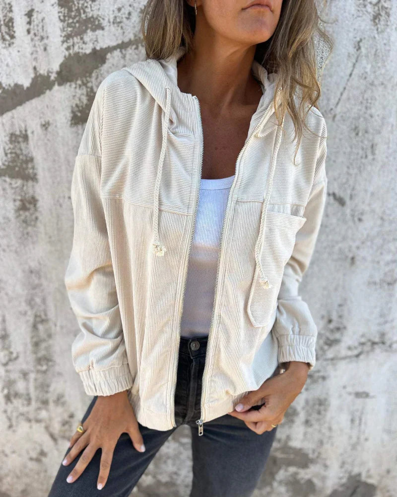 Zip-Up Hoodie - Women's Casual Lightweight Hooded Jacket-Grace Aura