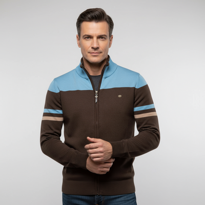 Zip-Up Sweater | Casual | Knitted | Zip-Up Cardigan | Men's Cardigan-Grace Aura