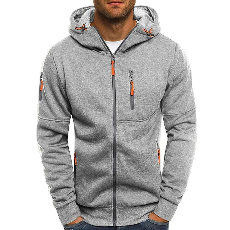 Zipper Hoodie - Casual - Warm - Zip-Up Hoodie - Men's Hoodie-Grace Aura