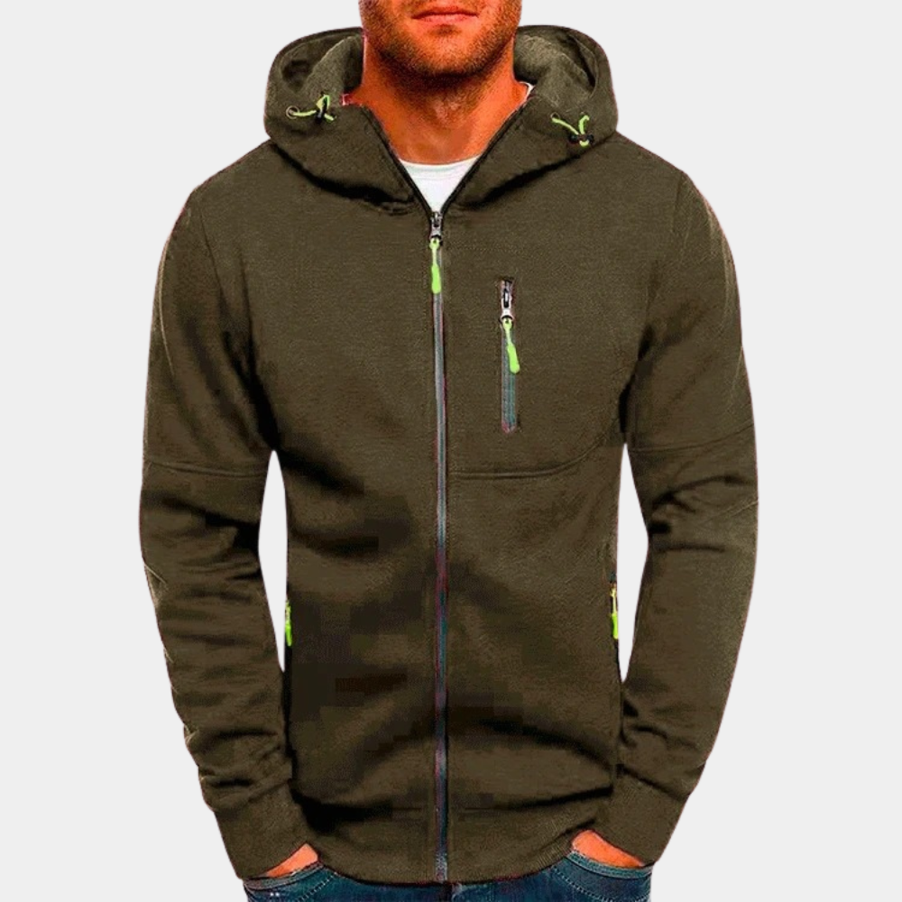 Zipper Hoodie | Warm | Pockets | Zip-Up Hoodie | Men's Hoodie-Grace Aura