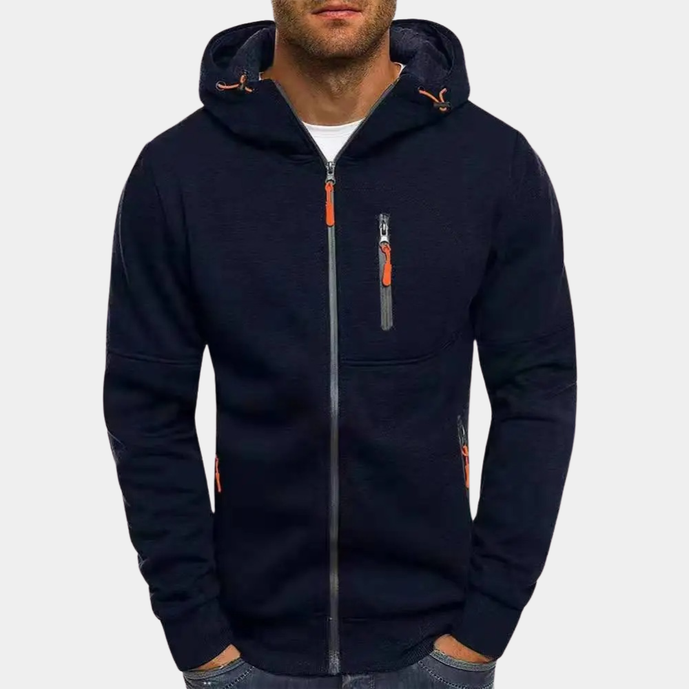 Zipper Hoodie | Warm | Pockets | Zip-Up Hoodie | Men's Hoodie-Grace Aura
