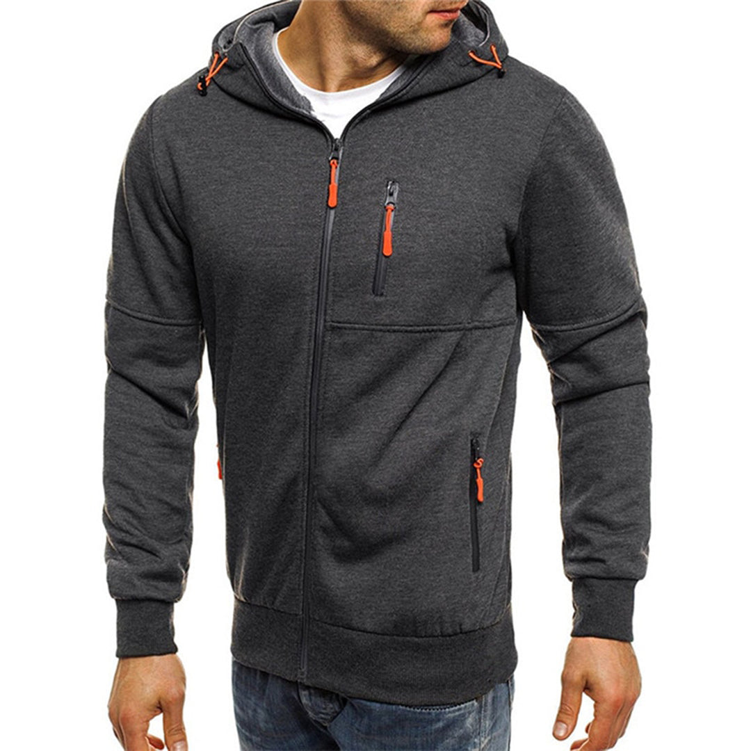 Zipper Hoodie | Warm | Pockets | Zip-Up Hoodie | Men's Hoodie-Grace Aura