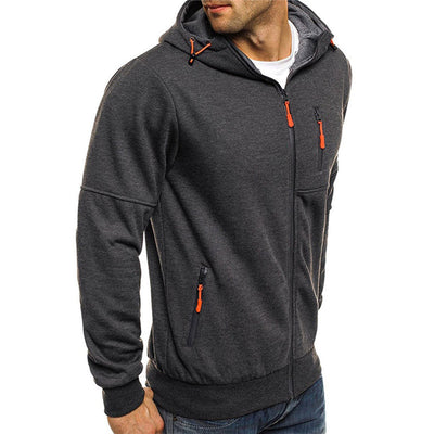 Zipper Hoodie | Warm | Pockets | Zip-Up Hoodie | Men's Hoodie-Grace Aura