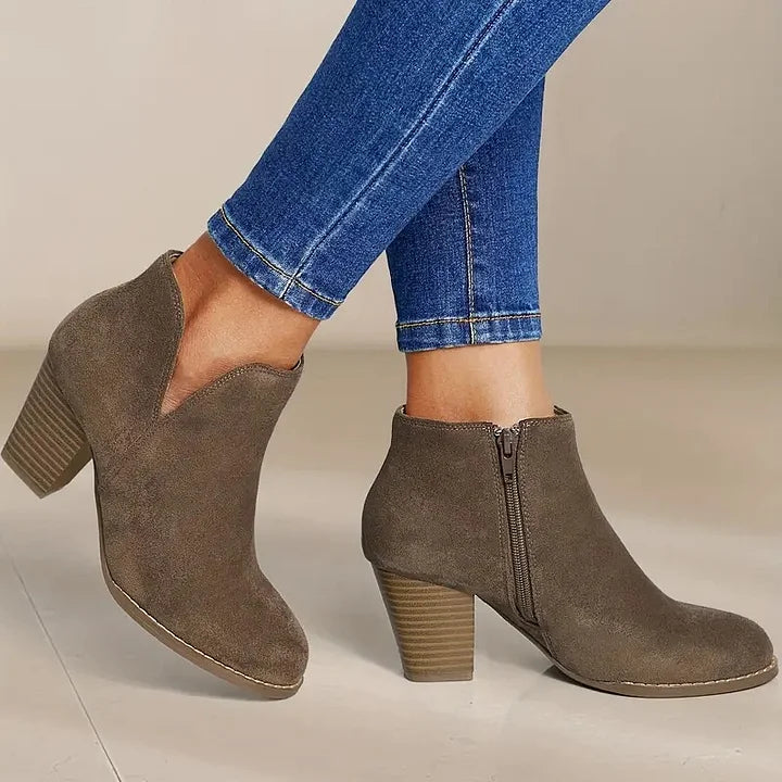 Heeled Boots | Suede | Block Heel | Ankle Boots | Women's Boots