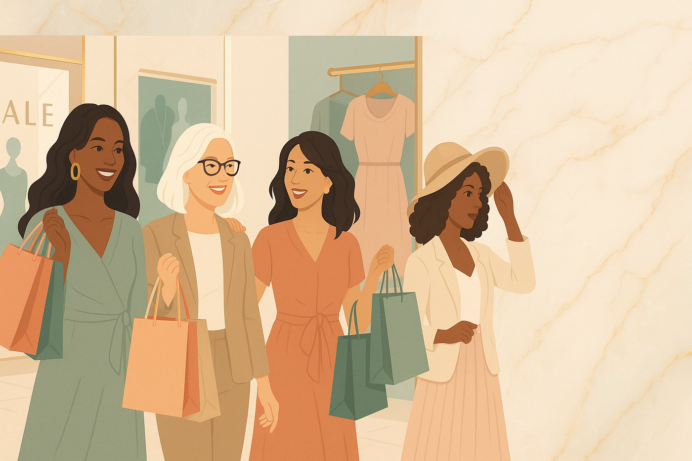 Shopping image banner of women
